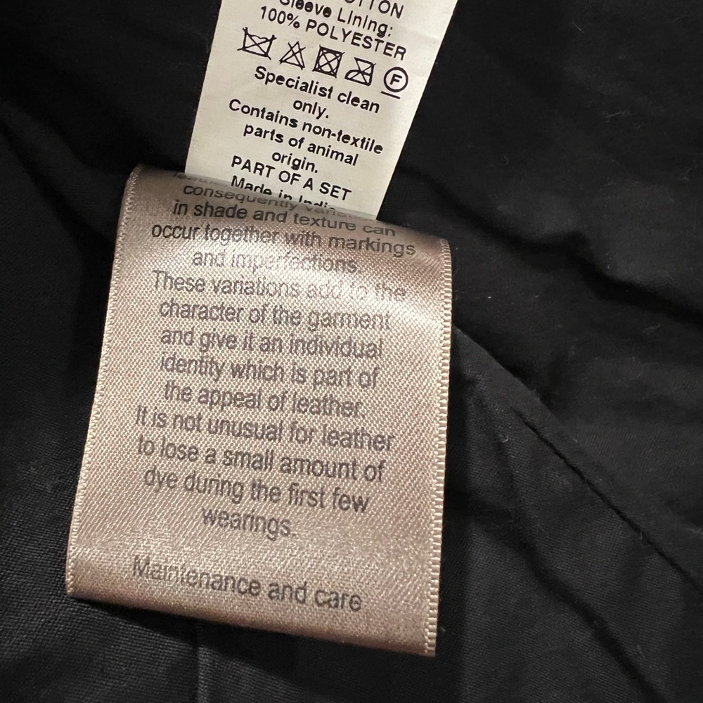 River Island Classic Black Leather Jacket sz x small - Picture 8 of 12